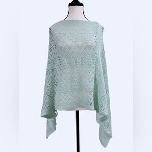 Mint Green Knit Poncho